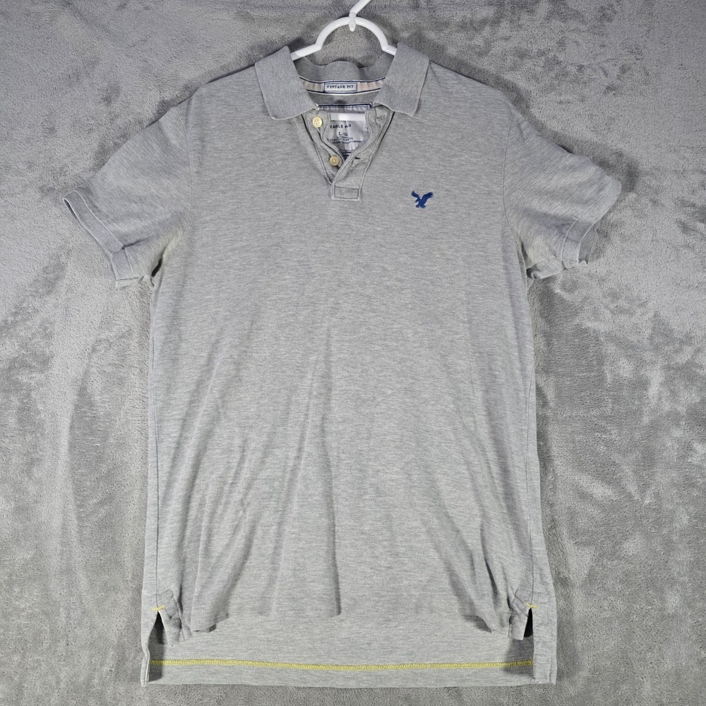 American Eagle Outfitters Polo‎ Shirt Vintage Fit Casual Gray Large